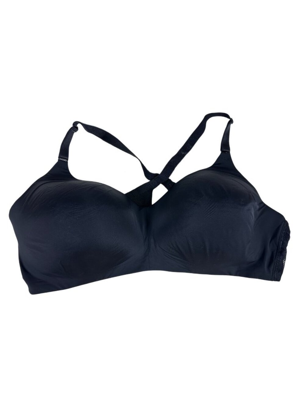 Torrid Curve Bra 46D Black Wireless Lightly Lined Lace Back Smoothing NWT